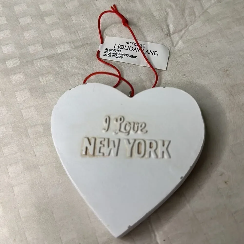 NEW Macy's I Love New York Heart Shadow Ornament